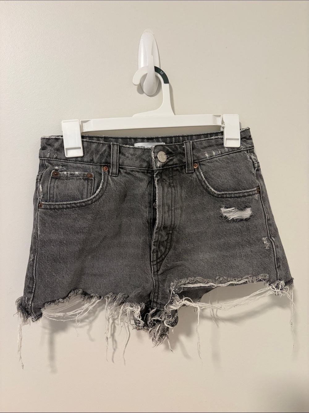 Zara Gray Jean Denim Shorts Size 2